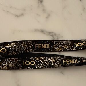 Fendi Black and Gold Infinity Scarf